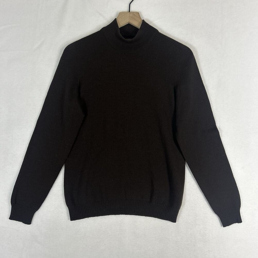 Vintage Geiger Womens Large Brown Mockneck Sweater 100% New Wool Austria